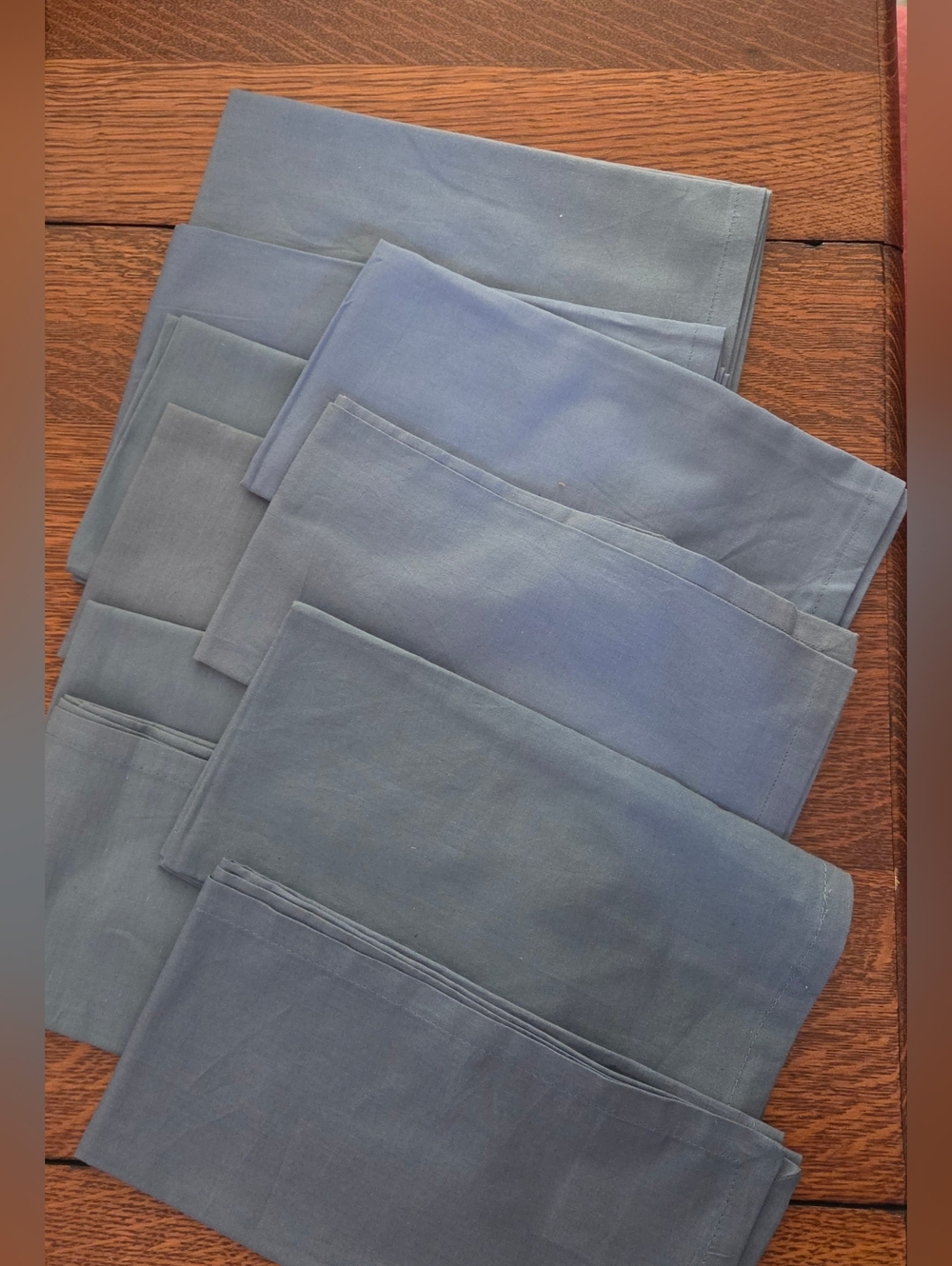 New Set Of 10 Pier 1 Imports Cotton Napkins Smoke Blue  20x20 Inches
